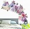 Flowers Wall Stickers Peony Rose Wall Decals for Living Room, 4 PCS Giant Peonies Wall Art Murals Delicate Blossom Art Applique Delicate Peony Floral Wallpaper for Bedroom Girls Room